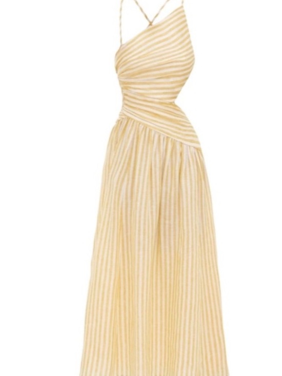 Zimmermann Dresses & Skirts - Zimmermann Yellow and White Striped Backless Maxi Dress